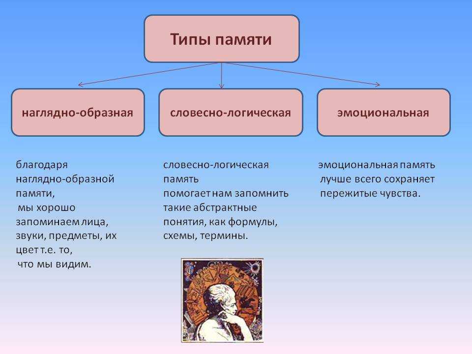 Виды памяти и их характеристика презентация