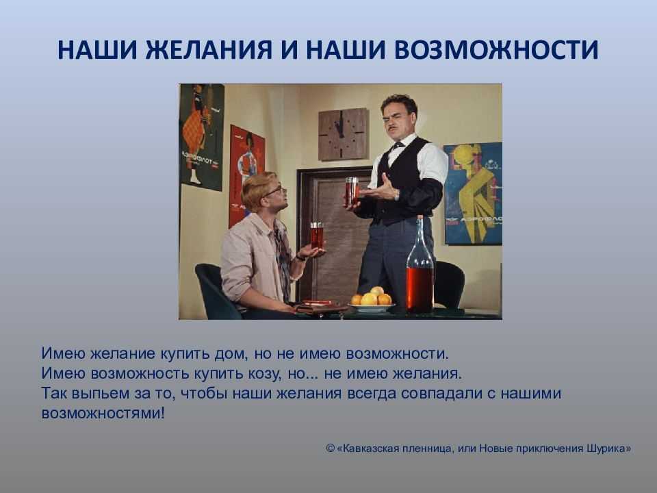 Иметь возможность. Имею желание купить козу но не имею возможности. Чтобы наши желания совпадали с нашими. Тост чтобы желания совпадали с возможностями. Наши желания не всегда совпадают с нашими возможностями.