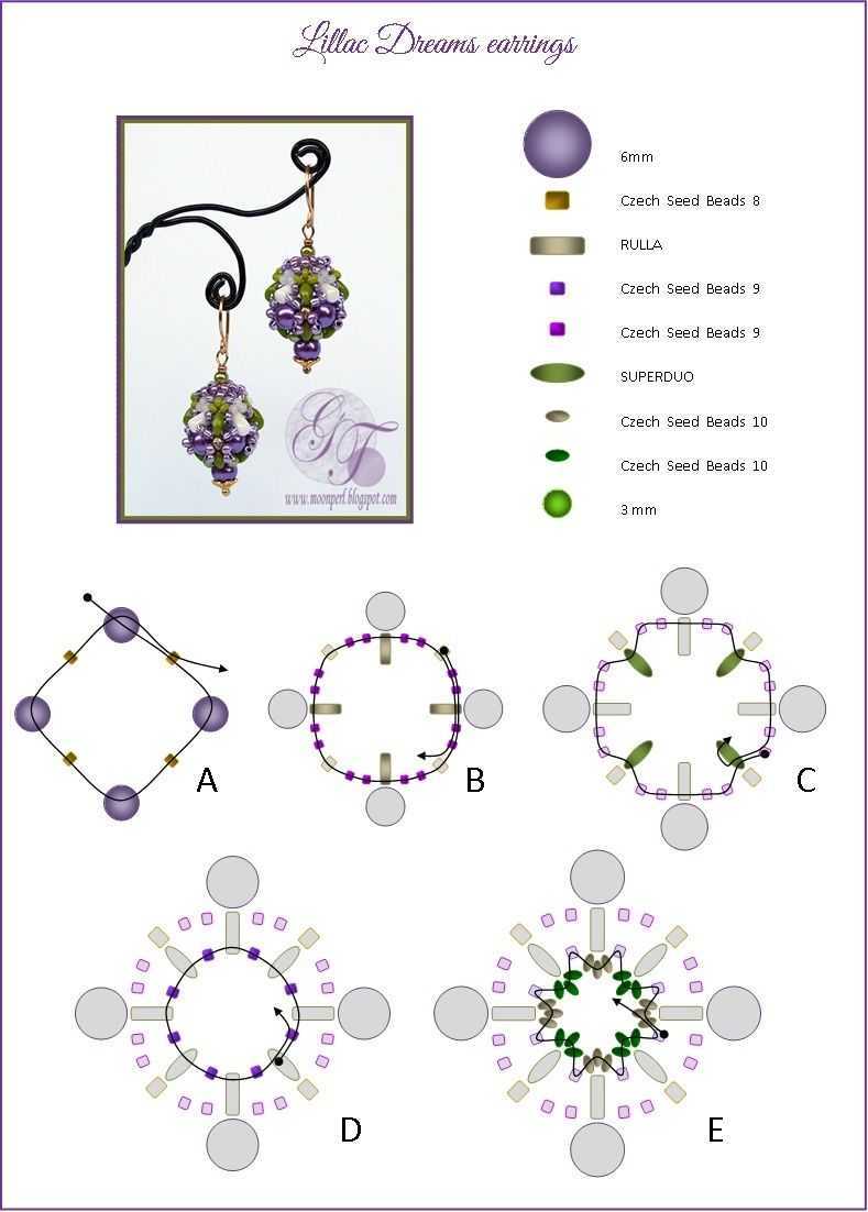 Серьги из бисера своими руками схемы