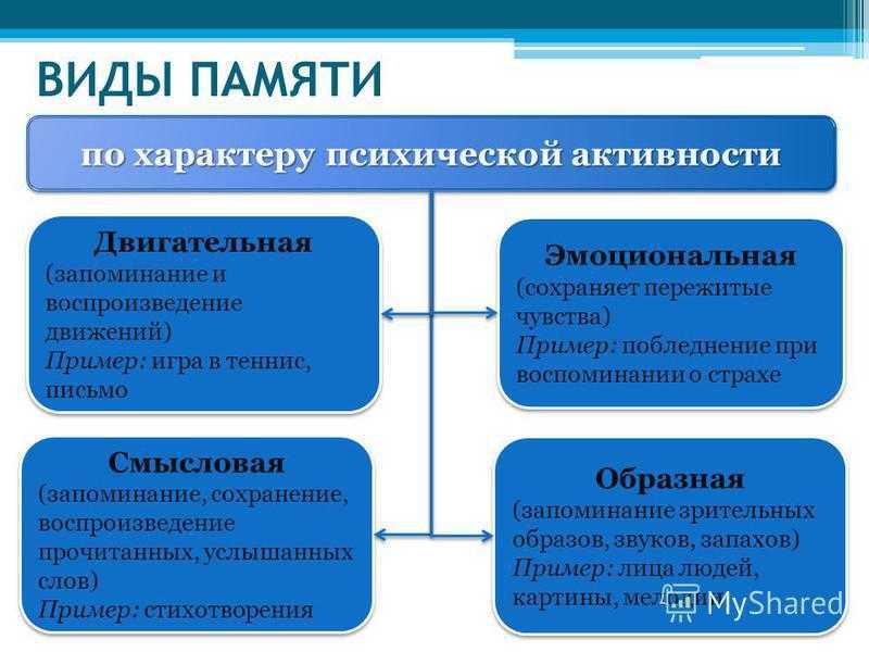 Виды памяти картинки для презентации